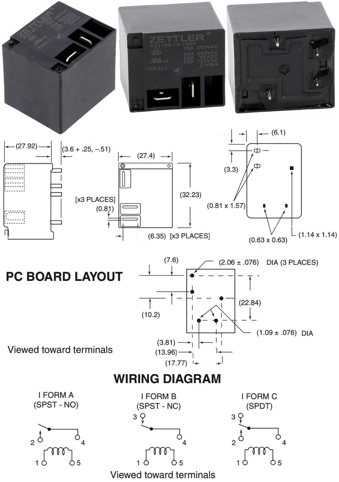 Rele ZETTLER 12v.40A